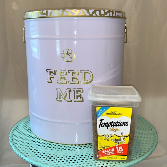 FEED ME XL Fringe Pet Food Storage Tin With Lid - Picture 8 of 15